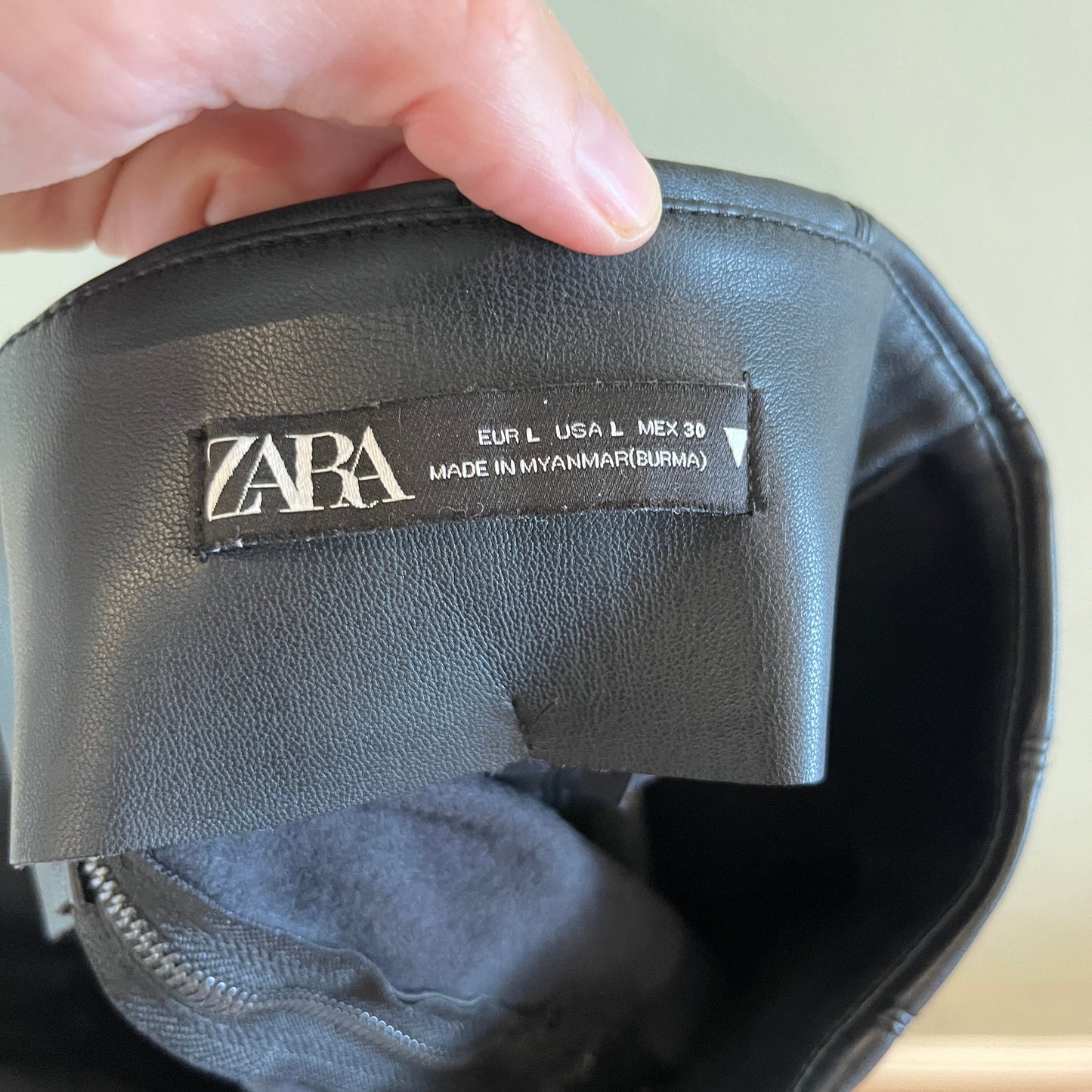 Zara Pleather Mini Skirt - Size L