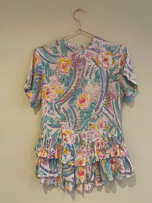 Vintage Ruffle Blouse - Size S